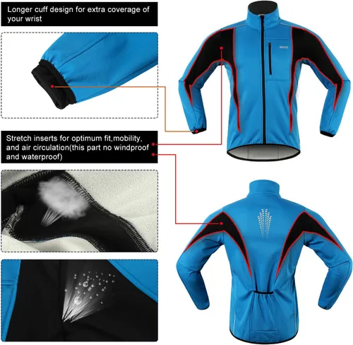 Miniatura 21 de Chaqueta térmica para ciclismo (tejido Softshell, resistente al viento, impermeable, 15K) de ARSUXEO