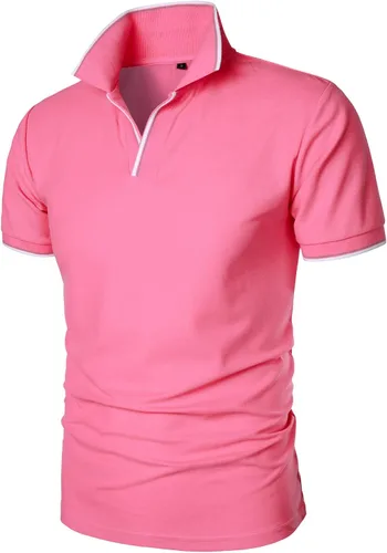 Miniatura 2 de HOOD CREW Polo para hombre, diseño básico, informal, con cuello en V