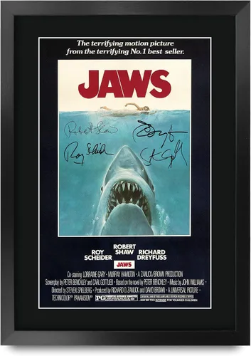 Miniatura 9 de HWC Trading Jaws 16 x 12 pulgadas (A3) - Regalos impresos firmados con autógrafo, montaje de presentación para fanáticos de recuerdos de películas