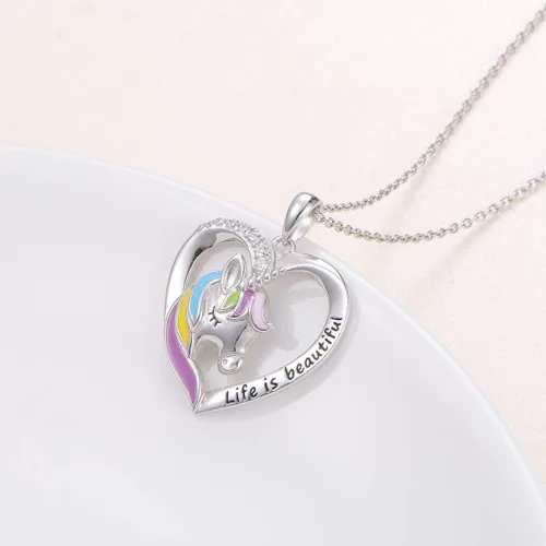 Miniatura 4 de FLYOW Collar de elefante, collar de gato, conejo, ne&herradura, collar de Jay azul, collar de plata de ley, collares de animales para mujer