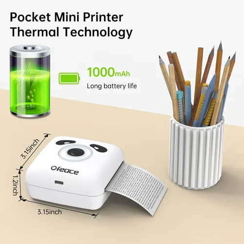 Miniatura 7 de Impresora térmica portátil TP6S para iPhone y teléfono Android, 300 DPI inalámbrica Bluetooth pequeña impresora térmica sin tinta para fotos