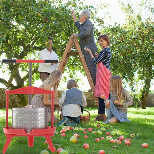 Miniatura 7 de Prensa de vino de frutas de 2.38 galones – Mango en T de servicio pesado y viga transversal, fabricador de jugo de acero inoxidable para manzana
