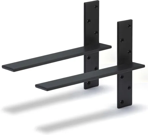 Miniatura 10 de Soporte de encimera colgante gratuito de 8 pulgadas de largo x 2.5 pulgadas de ancho, paquete de 2 soportes de estante de pared flotante oculto