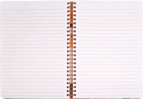 Miniatura 4 de Steel Mill & Co - Cuaderno de espiral mini lindo, 8.25" x 6.25", diario con tapa dura y 160 páginas forradas, diseño floral naranja Anaranjado floral