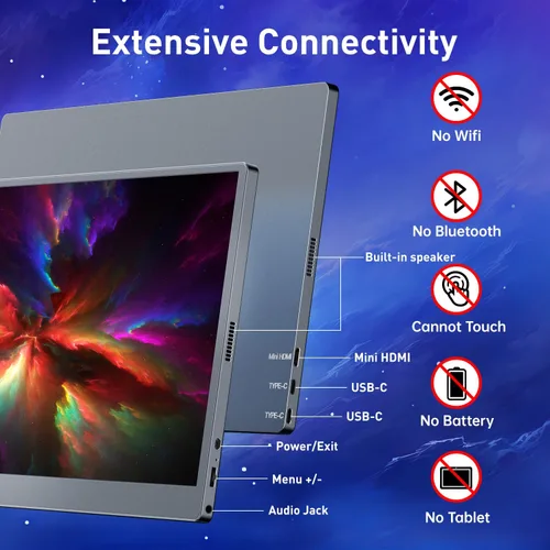 Miniatura 5 de cocopar Monitor portátil de 15.6 pulgadas 1080P 60Hz 60% sRGB IPS Monitor de viaje con USB-C HDMI pantalla portátil para laptop MacBook Surface PC