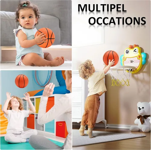 Miniatura 7 de Oleitodh 40 Piezas Juego de Mini Pelotas de Baloncesto de 5 Pulgadas a Granel con Bomba, Pelotas de Baloncesto Pequeñas de PVC para Juegos de Aro