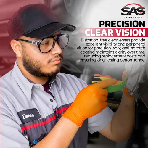 Miniatura 4 de SAS Safety Gafas de seguridad Lentes de policarbonato resistentes a impactos, lentes protectoras transparentes Protección UV ANSI Z87.1