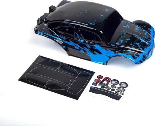 SummitLink Cuerpo personalizado azul fangoso sobre negro compatible con escala 1/10 RC coche o camión (camión no incluido) STB-BB-01