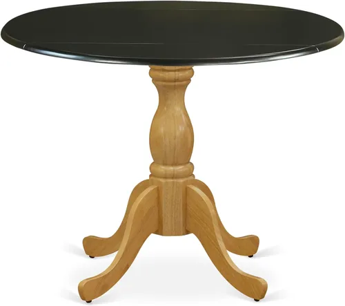 Miniatura 18 de East West Furniture DST-BCH-TP Dublin Mesa de comedor – una mesa redonda de madera maciza con base de gota y pedestal, 42 x 42 pulgadas, negro