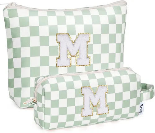 Miniatura 150 de Narwey Bolsa de maquillaje con inicial, regalos de graduación para adolescentes, niñas, niños y adolescentes, cosas de moda de 6 a 18 años, bolsa