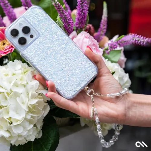 Miniatura 3 de Case-Mate Colgante para teléfono con perlas y cristales ensartadas - Correa antirrobo desmontable - Correa de muñeca para iPhone manos libres