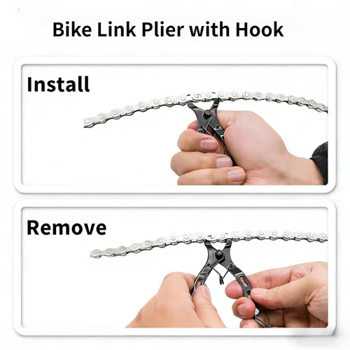 Miniatura 7 de Cadena de bicicleta de 6/7/8 velocidades 122 eslabones, kit de reemplazo de cadena de bicicleta con herramienta de cadena de bicicleta para motor