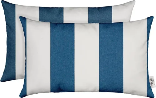 Miniatura 139 de RSH DECOR: Sunbrella - Juego de 4 almohadas lumbares, 20 x 12 pulgadas, tela de rendimiento resistente al agua y a la decoloración, fundas
