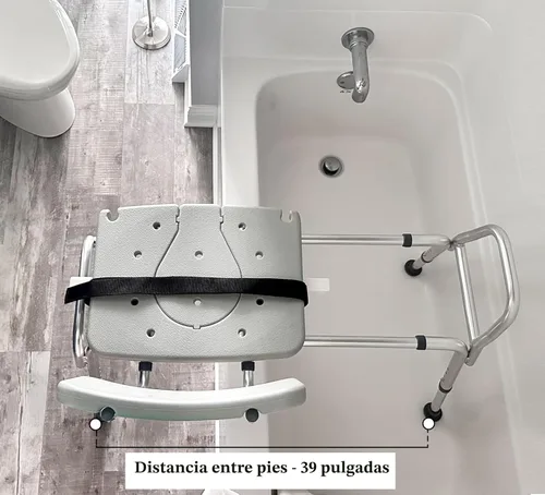 Miniatura 7 de DMI Banco de transferencia de bañera y silla de ducha con cuerpo de aluminio antideslizante, elegible para FSA, altura del asiento ajustable