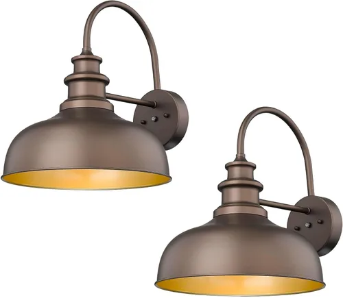 Miniatura 10 de Bestshared Luz de granero de granja con sensor de anochecer a amanecer, aplique de pared exterior antioxidante, farol de pared al aire libre