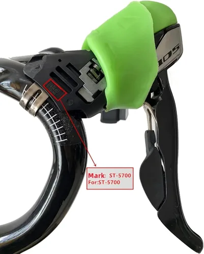 Miniatura 2 de Palancas de freno de bicicleta, empuñaduras para capó de bicicleta, compatible con modelo ST-5700, 1 par, negro, silicona Compatible with ST-5700