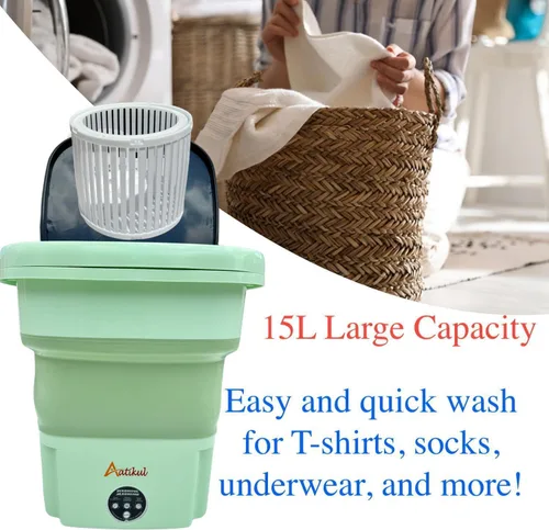 Miniatura 5 de Lavadora portátil mejorada, mini lavadora de 15 L, nuevo interruptor, lavadora plegable de ropa interior, ropa para bebés y ropa pequeña, adecuada