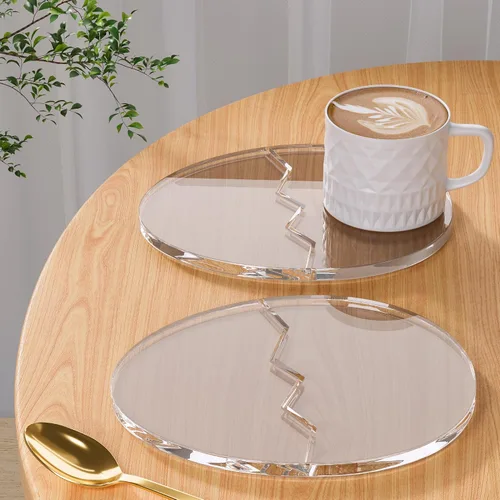 Miniatura 18 de Posavasos Decorativos de Acrílico, Posavasos Irregulares para Bar y Bebidas, Posavasos para Taza de Café con Forma de Nube Transparente, Perfecto