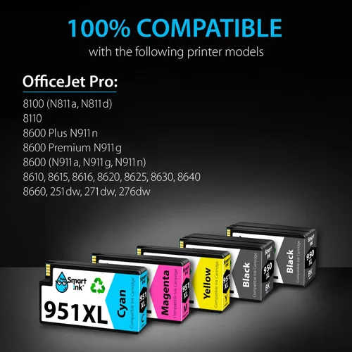 Miniatura 2 de Smart Ink Cartuchos de tinta compatibles de repuesto para HP 950XL 951XL 950 XL 951 XL 5 unidades combo (2 negro y 1 cian 1 magenta 1 amarillo)