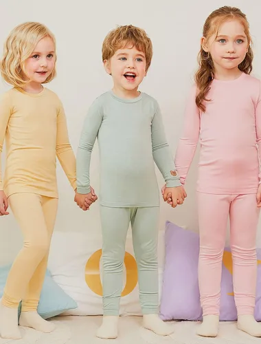 Miniatura 3 de mollimelli friends Conjunto de pijama de modal de 2 a 15 años, ajuste cómodo, sólido, para niños, adolescentes, niñas y niños