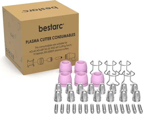 bestarc AG60P Plasma Cutter Consumibles Corte Antorcha Punta Boquillas 40 PC Adecuado para AG60 WSD60 AG60P BTC500DP BTC650DP