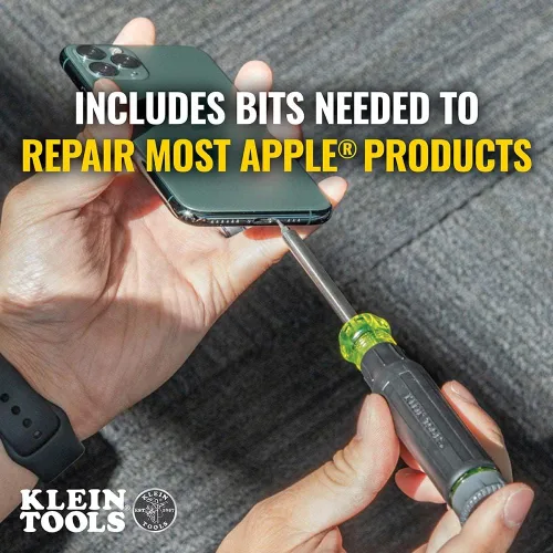 Miniatura 3 de Klein Tools 32328 y 32314 Juego de destornilladores de precisión y electrónica, 4 en 1 con Phillips de fuerza industrial y puntas ranuradas