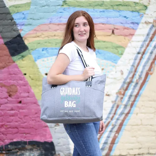 Miniatura 5 de Brooke & Jess Designs Bolso de mano para la abuela – Bolso de lona resistente con cremallera y bolsillo interior para la abuela para uso diario