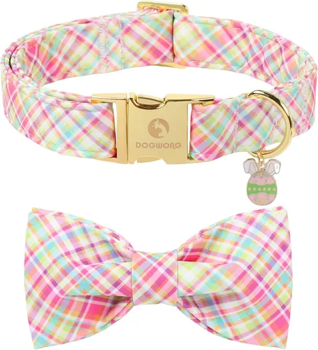 Miniatura 14 de DOGWONG Collar de perro arcoíris con bonito lazo para el Mes del Orgullo LGBT - Collar ajustable y cómodo para perros grandes, medianos y pequeños