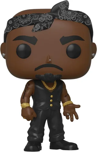 Miniatura 3 de Funko Pop Rocks: Tupac - Chaleco con Bandana - Figura de Vinilo Coleccionable - Idea de Regalo - Mercancía Oficial - Juguetes para Niños y Adultos