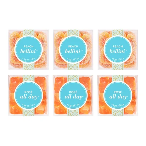 Miniatura 8 de Sugarfina Peach Bellini - Cubo de caramelo pequeño, gomitas, 3.6 onzas, 1 unidad