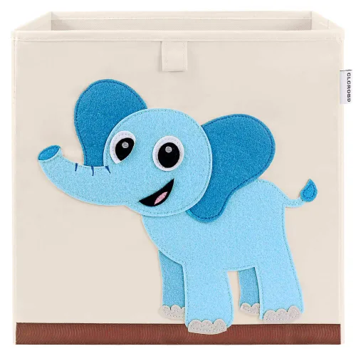 Miniatura 9 de Contenedores cúbicos plegables de tela para guardar juguetes de animales/Caja/Organizador para niños, 13 pulgadas (Tucán)
