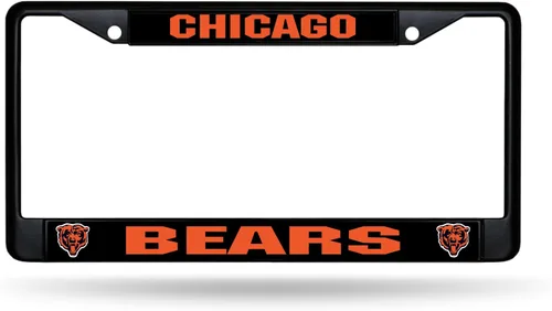 Miniatura 37 de Rico Industries Marco cromado negro primario de fútbol americano de la NFL con inserciones de plástico de 12" x 6" accesorio para automóvil/camión