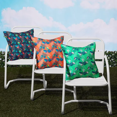 Miniatura 10 de Duck Covers Almohadas decorativas resistentes al agua, 18 x 18 pulgadas, paquete de 2, flamenco para después de fiesta, cojines de asiento de silla