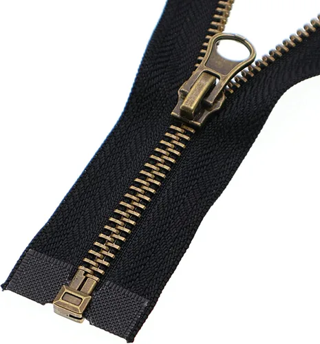 Leekayer 2 cremalleras de metal #5 de 27 pulgadas para chaquetas, abrigos de costura, manualidades, latón antiguo, cremallera separadora de 27