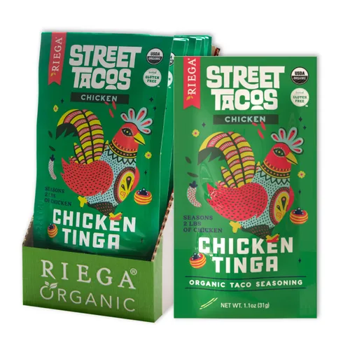 Miniatura 9 de Riega Street Taco Seasoning, mezcla de especias mexicanas orgánicas para cocinar comidas auténticas, carnitas, paquetes de 1.1 onzas, 8