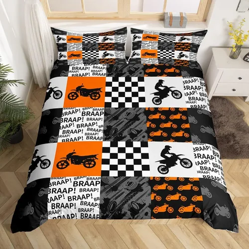 Miniatura 38 de Juego de funda de edredón para niños con diseño de gato lindo, tamaño individual, juego de ropa de cama con hojas de flores, luna, noche y cielo