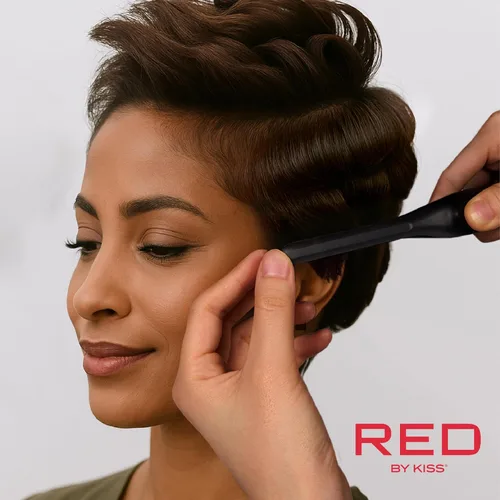 Miniatura 6 de Red by Kiss Plancha plana de lápiz de 0.3 pulgadas, alisadora de pelo de turmalina de cerámica de 3/10 pulgadas para cabello fino, corto y peinado