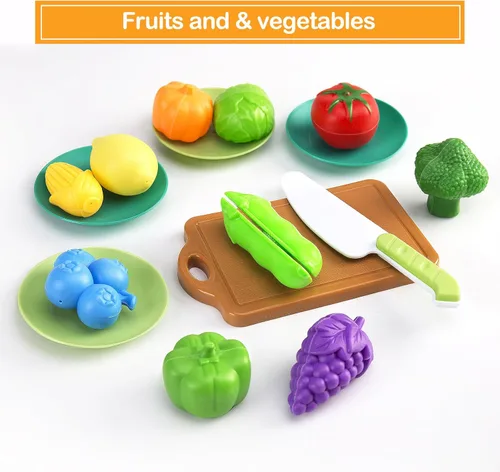 Miniatura 5 de 35 piezas de accesorios de juguete de cocina para niños, juego de cocina de simulación para niños pequeños con ollas, sartenes, utensilios, juego