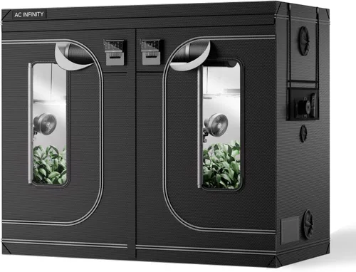 AC Infinity CLOUDLAB 894, Tienda de cultivo avanzada de 8 x 4, postes más gruesos de 1 pulgada, lona Mylar 2000D, alta reflectividad probada en