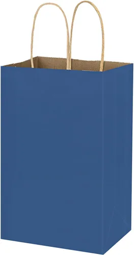 Miniatura 13 de bagmad Paquete de 100 bolsas de papel kraft blancas resistentes con asas a granel, bolsas de regalo de 5.25 x 3.25 x 8 pulgadas, para manualidades