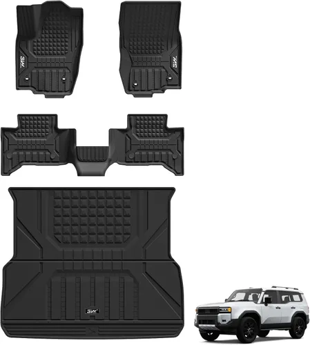 Miniatura 12 de Alfombrillas de Piso 3W Compatibles con Toyota Tundra 2014-2021 (Solo para Cabina CrewMax), Revestimiento de Piso de TPE para Todo Clima con Ajuste