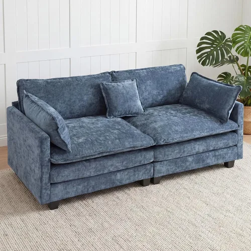 Miniatura 15 de Sofá seccional, cómodo sofá modular de nube, sofá modular de asiento profundo, sofá moderno en la nube, sofás modulares para sala de estar, Beige