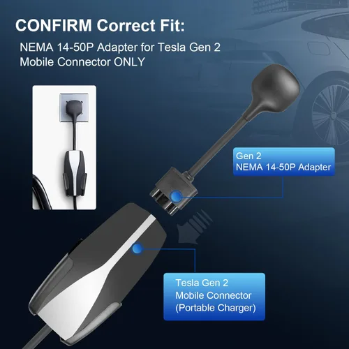 Miniatura 3 de ENA Adaptador NEMA 14-50 compatible con cargador portátil móvil Tesla Gen 2 para Tesla Mobile Charger a NEMA 14-50 240V Outlet a 32 Amp
