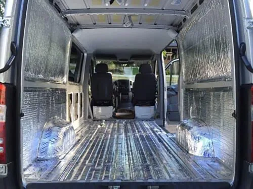 Miniatura 9 de Protector térmico térmico de amortiguación de sonido, adhesivo reflectante para automóvil, camión, camioneta, SUV, vehículo recreativo, amortiguador
