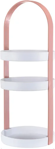 Miniatura 11 de Tocadiscos transparentes de 3 niveles, estante de almacenamiento redondo con mango integral, organizador de cosméticos de maquillaje, soporte
