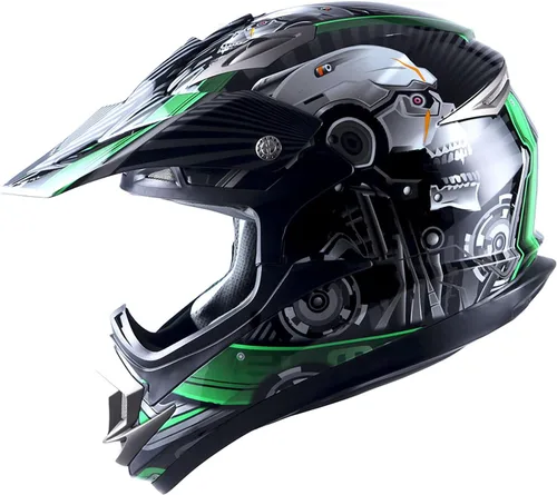 Miniatura 13 de 1Storm Casco de motocross para adultos, todoterreno, MX, BMX, ATV, motocross, mecánico, HGXP14B, fibra de carbono, negro, HGXP14B