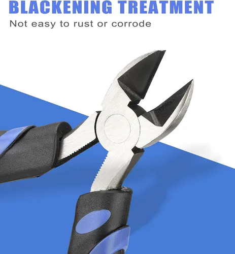 Miniatura 2 de URASISTO - Alicates de corte lateral de 6 pulgadas, alicates de corte diagonal con construcción de acero cromo-níquel resistente