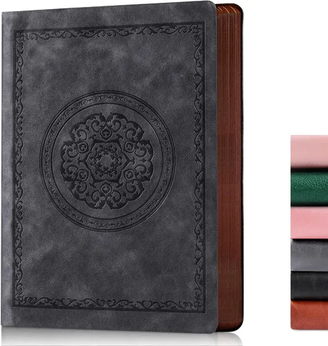 Miniatura 9 de Fetinar Cuaderno vintage de cuero 2026, 300 páginas, cuadernos de cuero con tapa blanda rayados para mujeres y hombres, cuadernos para escribir