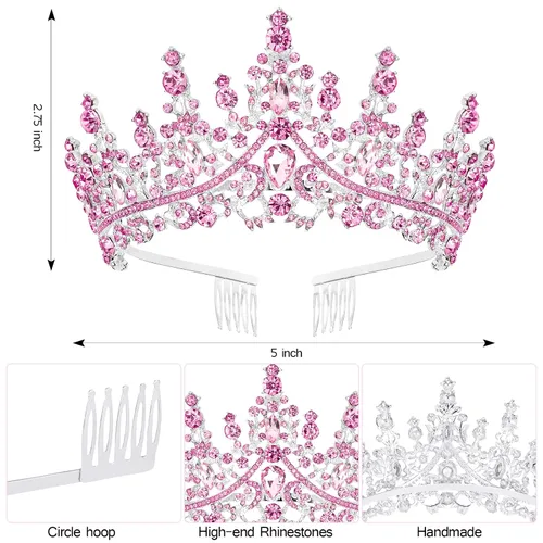 Miniatura 6 de Tiara y banda de cumpleaños para mujeres adultas, serie de cumpleaños, corona y banda de cumpleaños para regalo de fiesta, Halloween, cosplay