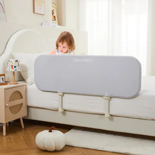 Miniatura 2 de Ciilee Baby Barandas de cama para niños pequeños, barandas de protección para camas de niños, barandillas laterales plegables para camas